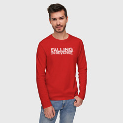 Лонгслив хлопковый мужской Falling in Reverse, цвет: красный — фото 2
