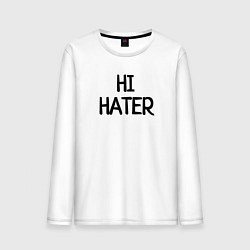 Лонгслив хлопковый мужской HI HATER BYE HATER, цвет: белый