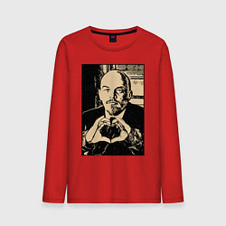 Лонгслив хлопковый мужской Ленин Oko, цвет: красный