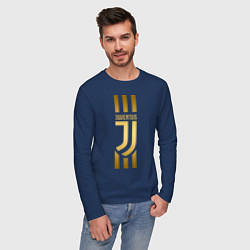 Лонгслив хлопковый мужской JUVENTUS, цвет: тёмно-синий — фото 2