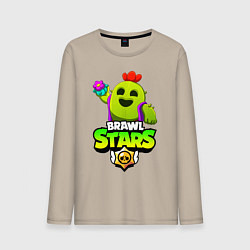 Лонгслив хлопковый мужской BRAWL STARS SPIKE, цвет: миндальный