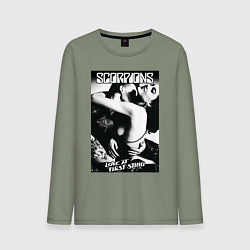 Лонгслив хлопковый мужской Scorpions, цвет: авокадо