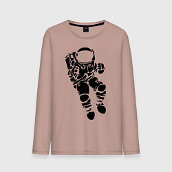 Лонгслив хлопковый мужской Космонавт цвета пыльно-розовый — фото 1