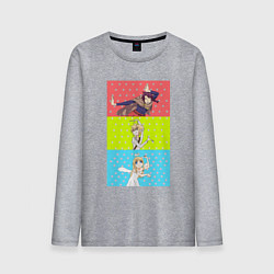 Лонгслив хлопковый мужской Межвидовые рецензенты, цвет: меланж