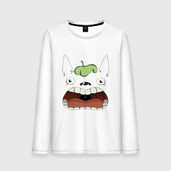 Лонгслив хлопковый мужской Scream Totoro, цвет: белый