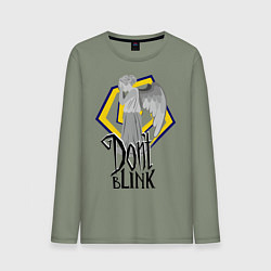 Лонгслив хлопковый мужской Don't blink, цвет: авокадо