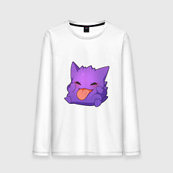 Лонгслив хлопковый мужской Монстрик показывает язык, цвет: белый