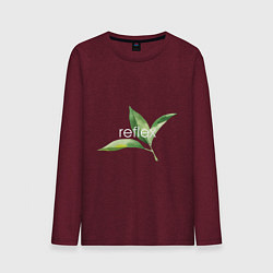 Лонгслив хлопковый мужской Reflex листья, цвет: меланж-бордовый