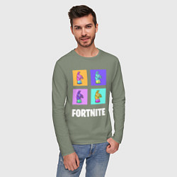 Лонгслив хлопковый мужской Фортнайт поп-ап, цвет: авокадо — фото 2