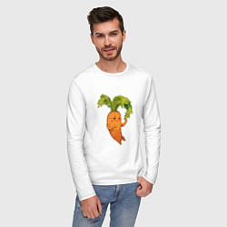 Лонгслив хлопковый мужской Милая морковка, цвет: белый — фото 2