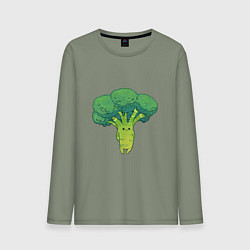 Лонгслив хлопковый мужской Симпатичный брокколи, цвет: авокадо