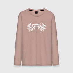 Лонгслив хлопковый мужской GHOSTEMANE НА СПИНЕ, цвет: пыльно-розовый