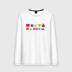 Лонгслив хлопковый мужской Геометрия русских, цвет: белый