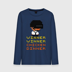 Лонгслив хлопковый мужской PUBG Winner Chicken Dinner цвета тёмно-синий — фото 1