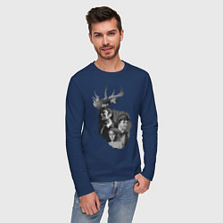 Лонгслив хлопковый мужской Hannibal, цвет: тёмно-синий — фото 2