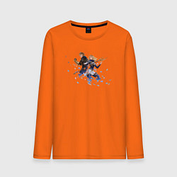 Лонгслив хлопковый мужской Ezreal & Lux цвета оранжевый — фото 1