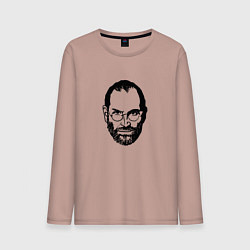 Лонгслив хлопковый мужской Стив Джобс, цвет: пыльно-розовый