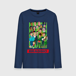 Лонгслив хлопковый мужской Brassic Art Голяк, цвет: тёмно-синий