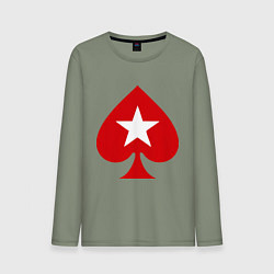 Лонгслив хлопковый мужской Покер Пики Poker Stars, цвет: авокадо