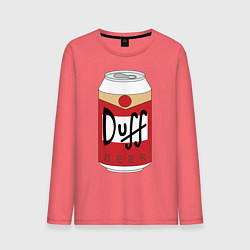Лонгслив хлопковый мужской Duff Beer, цвет: коралловый