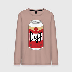 Лонгслив хлопковый мужской Duff Beer, цвет: пыльно-розовый