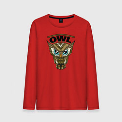 Лонгслив хлопковый мужской Owl, цвет: красный