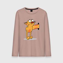 Лонгслив хлопковый мужской Котопес, цвет: пыльно-розовый