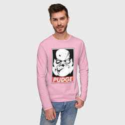 Лонгслив хлопковый мужской Pudge Dota Пудж цвета светло-розовый — фото 2