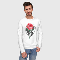 Лонгслив хлопковый мужской Skull&Rose, цвет: белый — фото 2