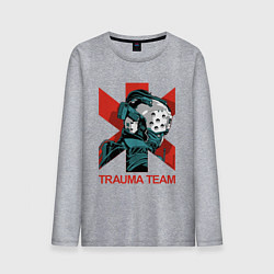 Лонгслив хлопковый мужской TRAUMA TEAM Cyberpunk 2077, цвет: меланж