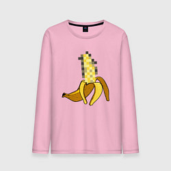 Лонгслив хлопковый мужской Банан Цензура, цвет: светло-розовый