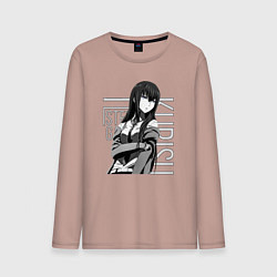 Лонгслив хлопковый мужской Kurisu Makise, цвет: пыльно-розовый