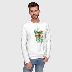 Лонгслив хлопковый мужской Sunflower, цвет: белый — фото 2