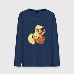 Лонгслив хлопковый мужской Applejack, цвет: тёмно-синий