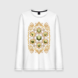 Лонгслив хлопковый мужской DnD Dices: Celtic Motifs, цвет: белый