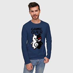 Лонгслив хлопковый мужской MONOKUMA GAME OVER, цвет: тёмно-синий — фото 2