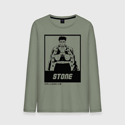Лонгслив хлопковый мужской STONE Kimetsu no Yaiba, цвет: авокадо