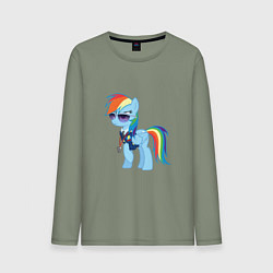 Лонгслив хлопковый мужской Pony - Rainbow Dash, цвет: авокадо