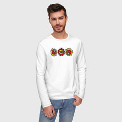 Лонгслив хлопковый мужской На скейте в бесконечность, цвет: белый — фото 2
