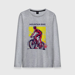 Лонгслив хлопковый мужской Mountain Bike велосипедист, цвет: меланж