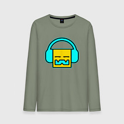 Лонгслив хлопковый мужской Geometry Dash: Music, цвет: авокадо