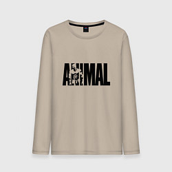 Лонгслив хлопковый мужской ANIMAL ЭНИМАЛ, цвет: миндальный
