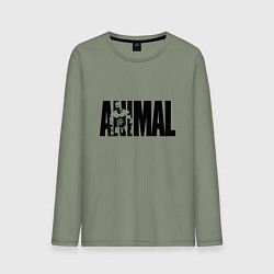 Лонгслив хлопковый мужской ANIMAL ЭНИМАЛ, цвет: авокадо