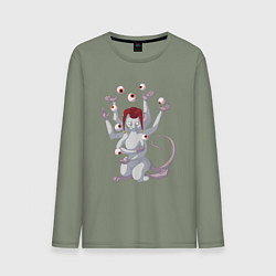 Лонгслив хлопковый мужской Крысиный шут, цвет: авокадо