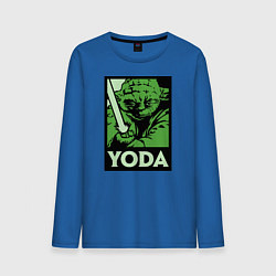 Лонгслив хлопковый мужской Yoda цвета синий — фото 1