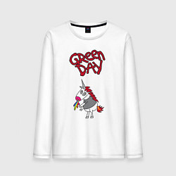 Лонгслив хлопковый мужской Green Day Unicorn, цвет: белый