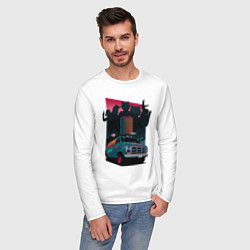 Лонгслив хлопковый мужской Hotline Florida 1991, цвет: белый — фото 2