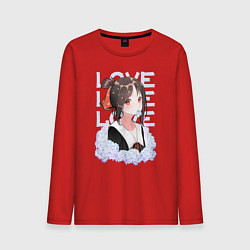 Лонгслив хлопковый мужской Love flower, цвет: красный