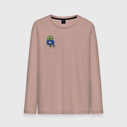 Лонгслив хлопковый мужской Pepe Thinking room, цвет: пыльно-розовый