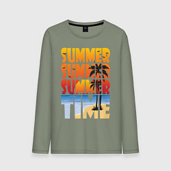 Лонгслив хлопковый мужской SUMMER TIME, цвет: авокадо